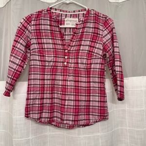 Vintage Aeropostale Pink Plaid Button-Up